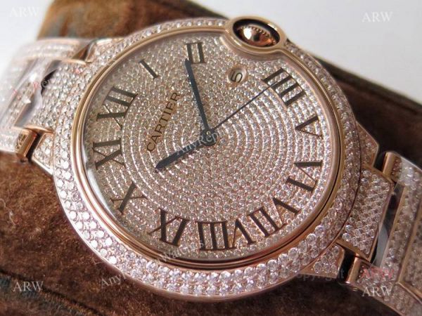 (TW) Swiss Quality Replica Cartier Ballon Bleu Rose Gold Diamond Watches (TW) Swiss Quality Replica Cartier Ballon Bleu Rose Gold Diamond Watches