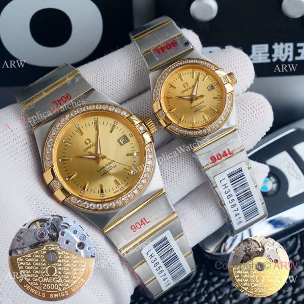 AAA Replica Omega Couple Watch Omega Constellation Diamond Bezel Automatic Watches AAA Replica Omega Couple Watch Omega Constellation Diamond Bezel Automatic Watches