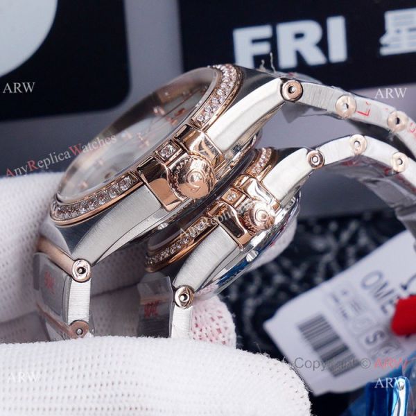 New Replica Omega Constellation Two Tone Diamond Bezel Omega Couple Watch New Replica Omega Constellation Two Tone Diamond Bezel Omega Couple Watch
