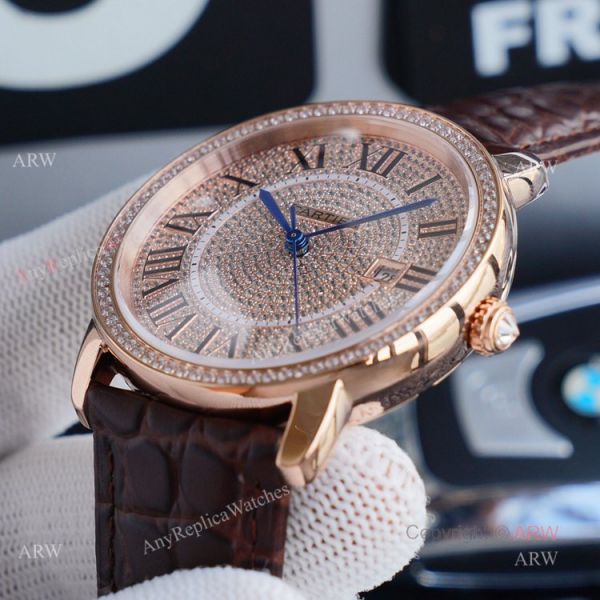High Quality Cartier Ronde Solo 42mm rose gold Diamond Replica Watch High Quality Cartier Ronde Solo 42mm rose gold Diamond Replica Watch