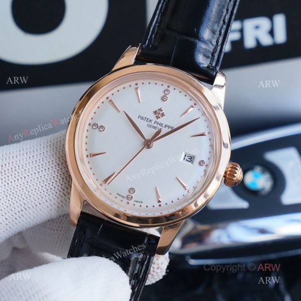 New Patek Philippe Geneve Copy Watches White Dial Black Leather Strap New Patek Philippe Geneve Copy Watches White Dial Black Leather Strap