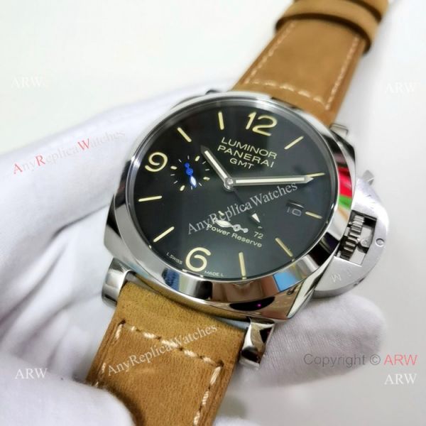 Panerai Luminor GMT PAM1321 Stainless Steel Brown Leather Strap Watch Panerai Luminor GMT PAM1321 Stainless Steel Brown Leather Strap Watch