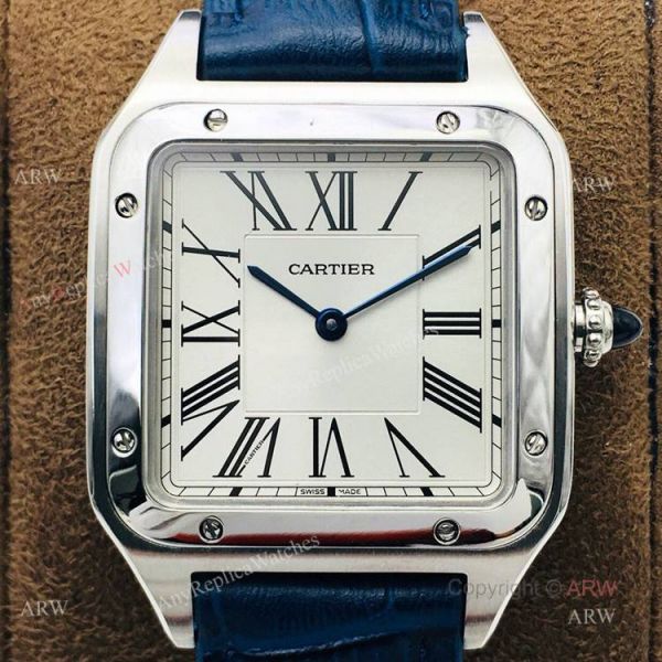 Swiss Replica Cartier Santos Dumont Blue Leather Watch New Cartier Watches Swiss Replica Cartier Santos Dumont Blue Leather Watch New Cartier Watches