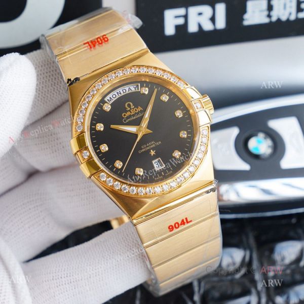 1:1 Swiss Quality Copy Omega Constellation Double Eagle Black Diamond Watch 38mm 1:1 Swiss Quality Copy Omega Constellation Double Eagle Black Diamond Watch 38mm