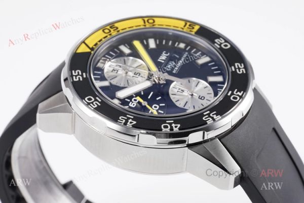 Replica IWC Aquatimer Chronograph Black Yellow Bezel Asia 7750 Watch 44mm Replica IWC Aquatimer Chronograph Black Yellow Bezel Asia 7750 Watch 44mm