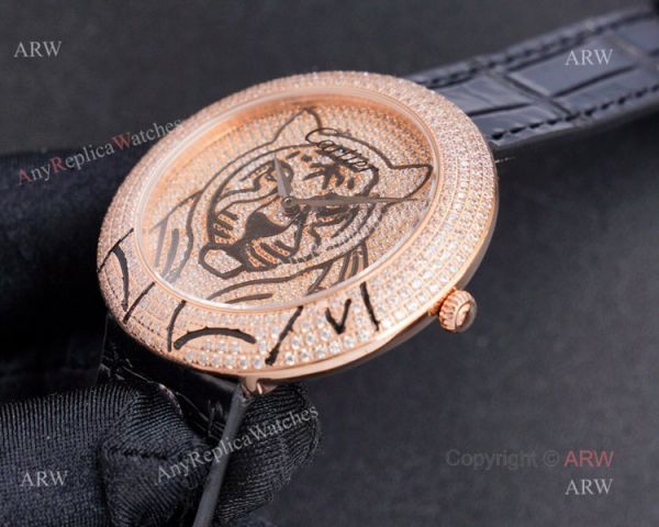 Swiss Copy Cartier Panther Rose Gold Diamond Watch For Men Swiss Copy Cartier Panther Rose Gold Diamond Watch For Men
