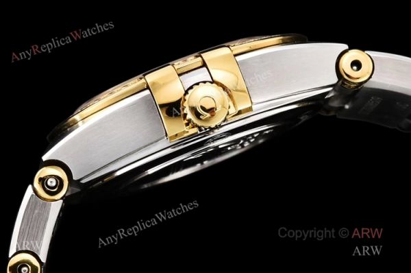 GF Factory Swiss Replica Omega Constellation Two Tone Ladies Watch With Black Aventurine Dial GF Factory Swiss Replica Omega Constellation Two Tone Ladies Watch With Black Aventurine Dial