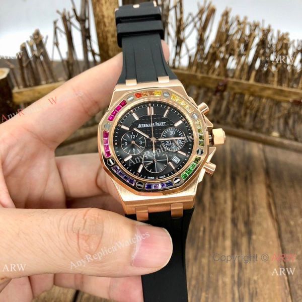 Women Audemars Piguet Royal Oak Offshore Watches Rainbow Bezel Green Dial Women Audemars Piguet Royal Oak Offshore Watches Rainbow Bezel Green Dial