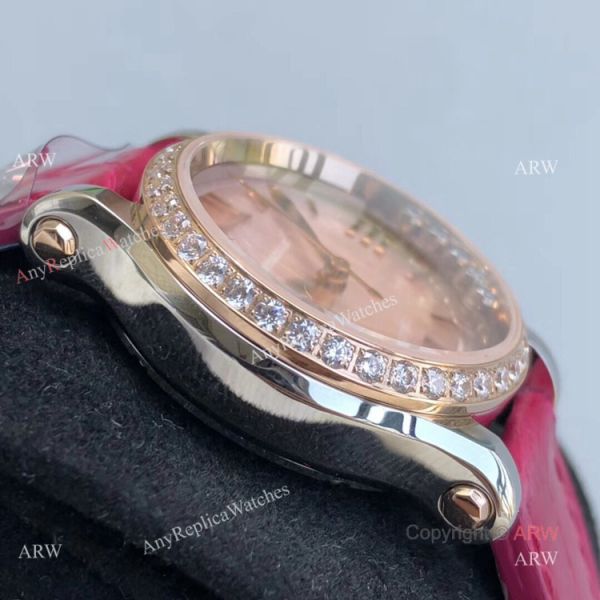 Swiss Replica Chopard Happy Diamonds Ladies Watch With Rose Gold Diamond Bezel Swiss Replica Chopard Happy Diamonds Ladies Watch With Rose Gold Diamond Bezel