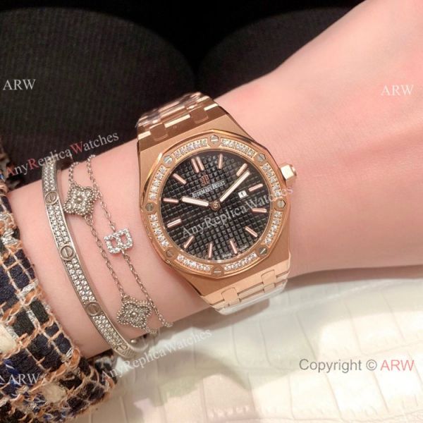Clone Audemars Piguet Royal Oak Ladies Watches Rose Gold Diamond Bezel Clone Audemars Piguet Royal Oak Ladies Watches Rose Gold Diamond Bezel