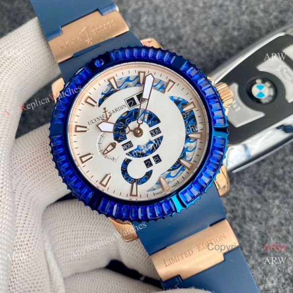 Best Replica Ulysse Nardin Automatic Watches Chocolate Dial Diamond Bezel Best Replica Ulysse Nardin Automatic Watches Chocolate Dial Diamond Bezel