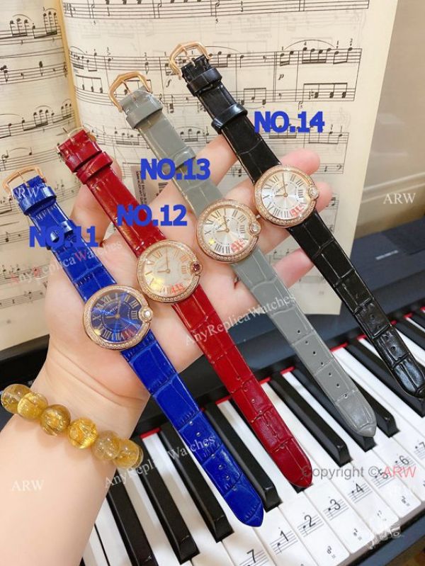 New Copy Cartier Ballon Blanc de Lady Watches Diamond Bezel Leather Strap New Copy Cartier Ballon Blanc de Lady Watches Diamond Bezel Leather Strap