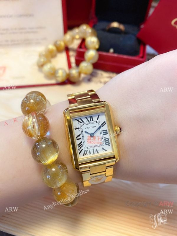 NEW! Replica Cartier Tank Solo Yellow Gold Couple Watches Quartz NEW! Replica Cartier Tank Solo Yellow Gold Couple Watches Quartz