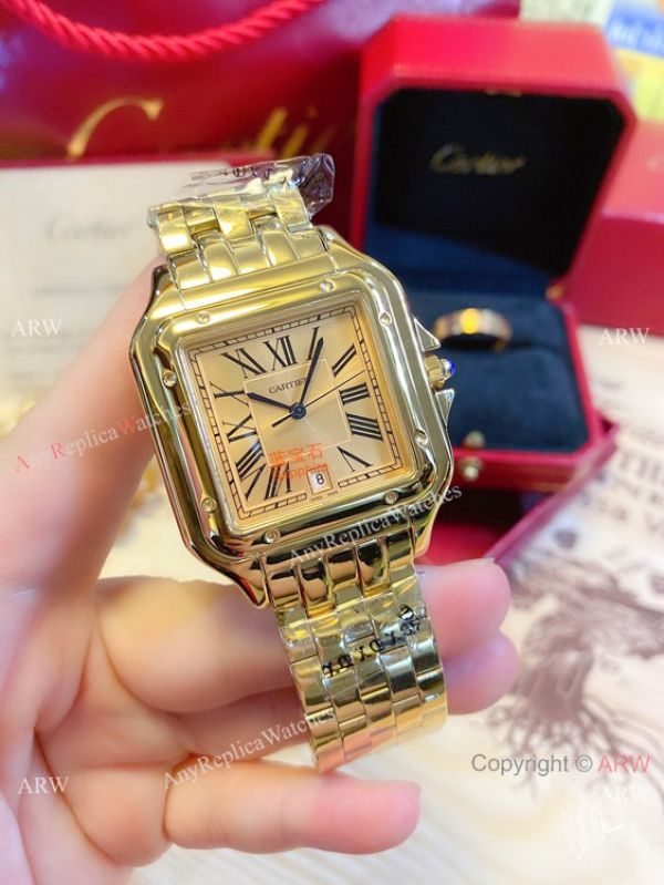 New! Replica Cartier Panthere 38mm Men Watch Yellow Gold New! Replica Cartier Panthere 38mm Men Watch Yellow Gold