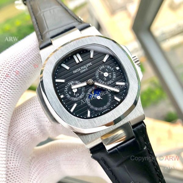 Copy Patek Philippe Nautilus White Face Annual Calendar Watch Brown Leather Strap Copy Patek Philippe Nautilus White Face Annual Calendar Watch Brown Leather Strap