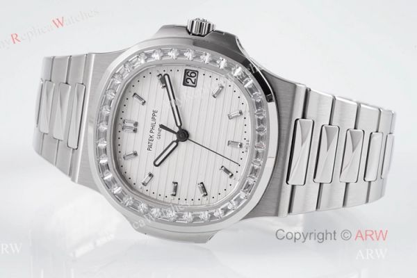 (PPF) V4 Version Best Replica Patek Philippe Diamond Watch With White Dial Diamond Markers (PPF) V4 Version Best Replica Patek Philippe Diamond Watch With White Dial Diamond Markers