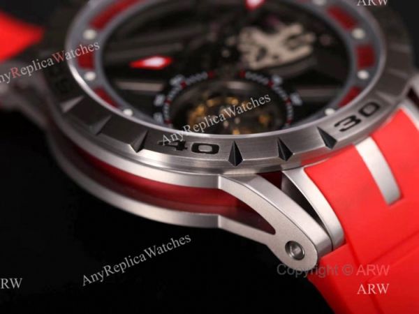 Swiss Replica Roger Dubuis Excalibur Spider Tourbillon Skeleton Watch With Red Rubber Band Swiss Replica Roger Dubuis Excalibur Spider Tourbillon Skeleton Watch With Red Rubber Band
