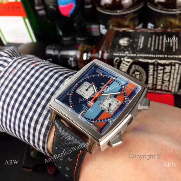 Replica TAG Heuer Monaco Gulf Leather Strap Watches 39mm Replica TAG Heuer Monaco Gulf Leather Strap Watches 39mm