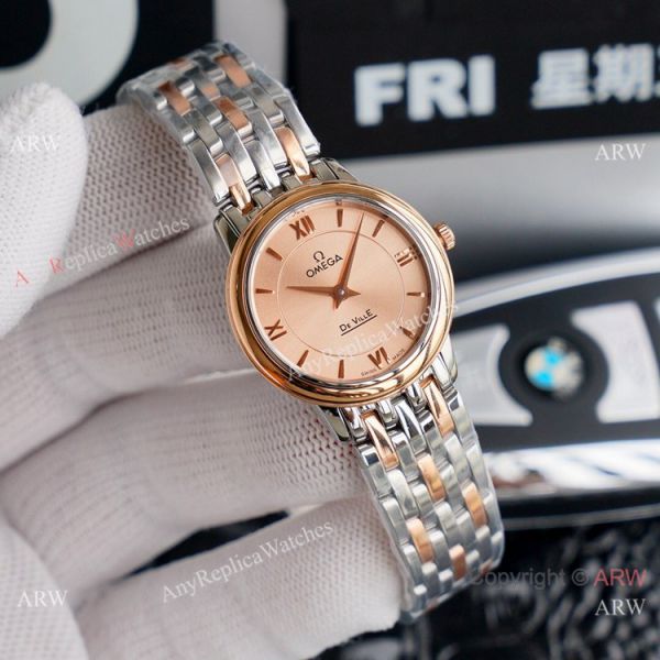 Swiss Quartz Omega De Ville 2-Tone Rose Gold Watches Women Size Swiss Quartz Omega De Ville 2-Tone Rose Gold Watches Women Size
