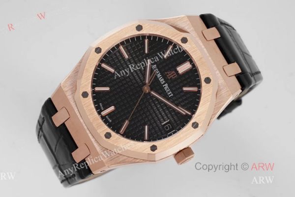 BF Factory Audemars Piguet Royal Oak 41mm Rose Gold Leather Strap Watch AAA Replica BF Factory Audemars Piguet Royal Oak 41mm Rose Gold Leather Strap Watch AAA Replica