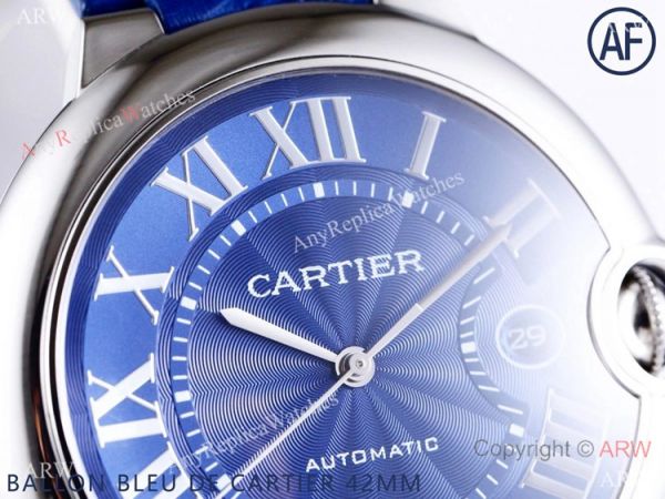 AF Swiss Grade Copy Cartier Ballon Bleu Watch 42mm Blue Dial AF Swiss Grade Copy Cartier Ballon Bleu Watch 42mm Blue Dial