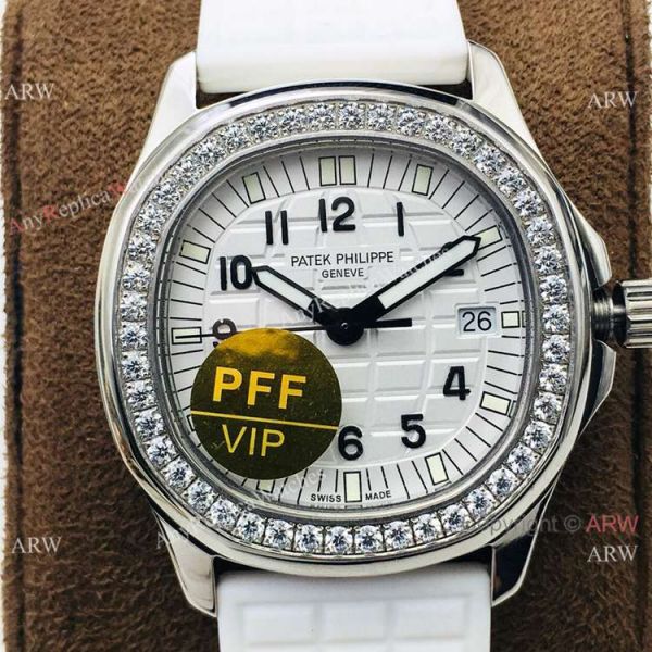 PFF Factory Patek Aquanaut Luce Quartz Watch Diamond Bezel Rubber Strap PFF Factory Patek Aquanaut Luce Quartz Watch Diamond Bezel Rubber Strap