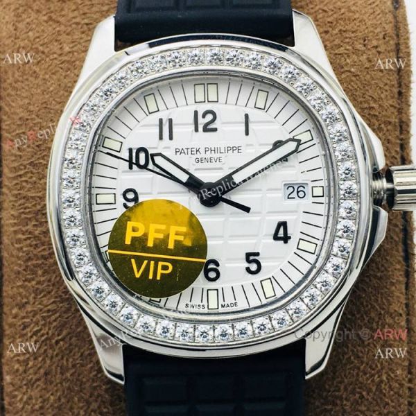PFF Factory Swiss Patek Aquanaut Luce Lady Watch White Dial Diamond Bezel PFF Factory Swiss Patek Aquanaut Luce Lady Watch White Dial Diamond Bezel