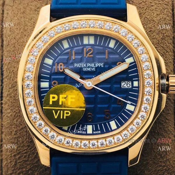 PFF Swiss Patek Philippe Aquanaut Luce Quartz Watch Blue Dial Diamond Bezel PFF Swiss Patek Philippe Aquanaut Luce Quartz Watch Blue Dial Diamond Bezel