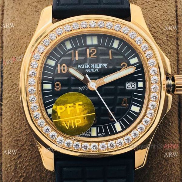 PFF Swiss Patek Philippe Aquanaut Luce Quartz Watch Rose Gold Black Dial PFF Swiss Patek Philippe Aquanaut Luce Quartz Watch Rose Gold Black Dial