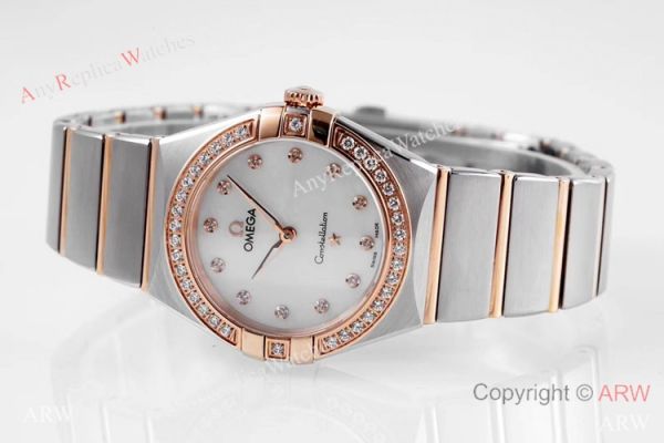 NEW! Swiss Replica Omega Constellation Two Tone Rose Gold Watch 28mm Quartz NEW! Swiss Replica Omega Constellation Two Tone Rose Gold Watch 28mm Quartz