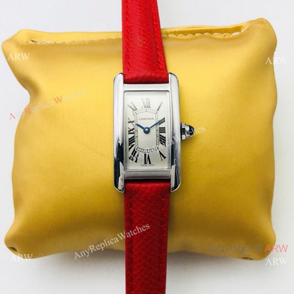 Swiss Replica Cartier Tank Americaine Lady Watches SS White Face Swiss Replica Cartier Tank Americaine Lady Watches SS White Face