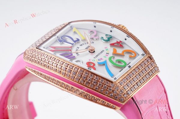 New Franck Muller Vanguard 32 Replica Ladies Watch With Pink Leather Strap New Franck Muller Vanguard 32 Replica Ladies Watch With Pink Leather Strap
