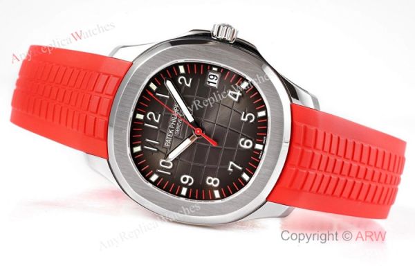 (ZF)AAA Replica Patek Philippe Aquanaut Red Strap Grey Dial Swiss 324 Watch For Men (ZF)AAA Replica Patek Philippe Aquanaut Red Strap Grey Dial Swiss 324 Watch For Men