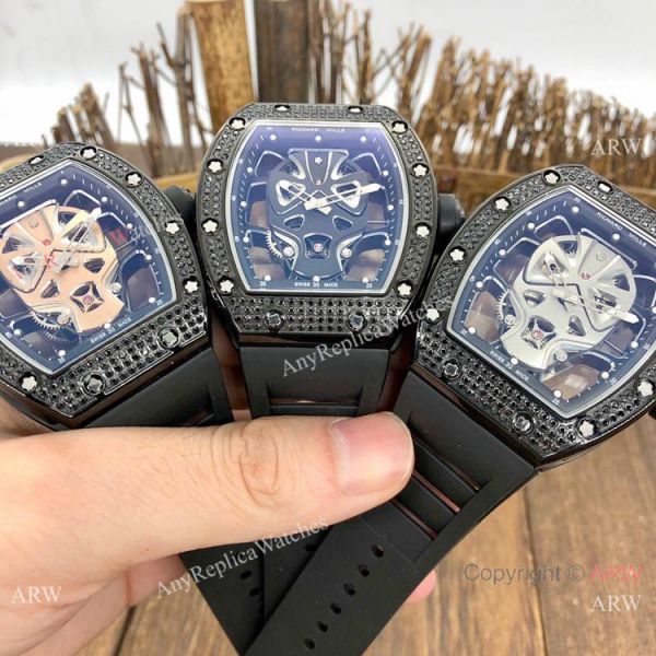 NEW! Copy Richard Mille RM52-06 Mask Watches Rose Gold Skull Diamond Case NEW! Copy Richard Mille RM52-06 Mask Watches Rose Gold Skull Diamond Case