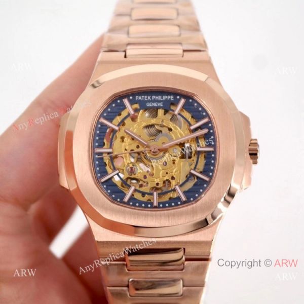 Copy Patek Philippe Skeleton Nautilus Watches Rose Gold Copy Patek Philippe Skeleton Nautilus Watches Rose Gold