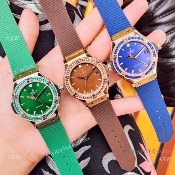 Replica Hublot Big Bang Green Diamond Watche Women Size Replica Hublot Big Bang Green Diamond Watche Women Size