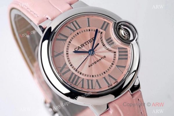 (AF) Swiss Replica Ballon Bleu Cartier Pink Watch 33mm Midsize (AF) Swiss Replica Ballon Bleu Cartier Pink Watch 33mm Midsize