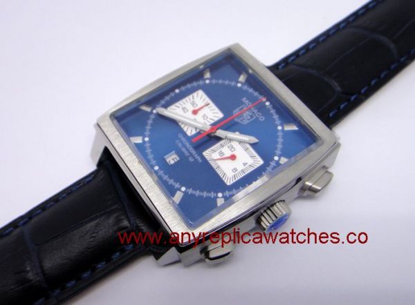 Fake Tag Heuer Monaco Chronograph Calibre 12 Blue Dial / Blue leather Watch Fake Tag Heuer Monaco Chronograph Calibre 12 Blue Dial / Blue leather Watch