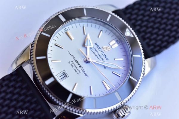 (GF) Copy Breitling Superocean Heritage II Swiss 9015 Watch White Dial Black Rubber Band (GF) Copy Breitling Superocean Heritage II Swiss 9015 Watch White Dial Black Rubber Band