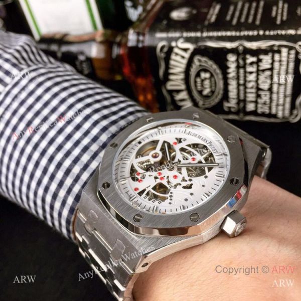 Audemars Piguet Royal Oak Stainless Steel Black Dial Fake AP Skeleton Watch Audemars Piguet Royal Oak Stainless Steel Black Dial Fake AP Skeleton Watch