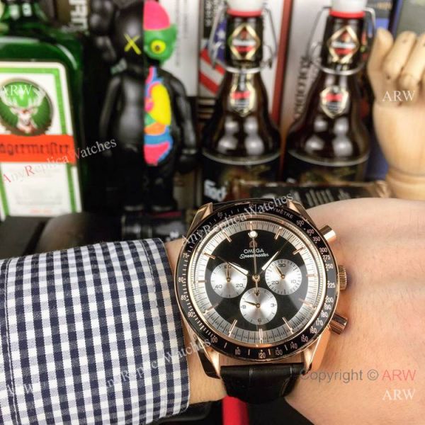 High Quality Omega Clone Watch Omega Speedmaster Chrono Rose Gold Brown Watch High Quality Omega Clone Watch Omega Speedmaster Chrono Rose Gold Brown Watch