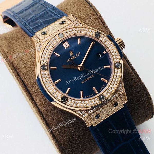 Luxury Swiss Replica Hublot Classic Fusion Ladies Watches Rose Gold Diamond Luxury Swiss Replica Hublot Classic Fusion Ladies Watches Rose Gold Diamond