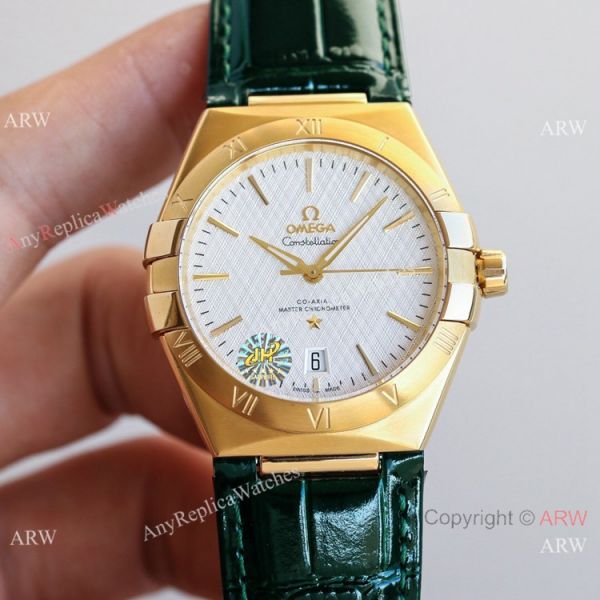New! Swiss Grade Omega Constellation Gents Watches Green Leahter Strap New! Swiss Grade Omega Constellation Gents Watches Green Leahter Strap