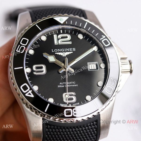 Swiss Copy Longines Hydroconquest Watch Black Ceramic Rubber Strap Swiss Copy Longines Hydroconquest Watch Black Ceramic Rubber Strap