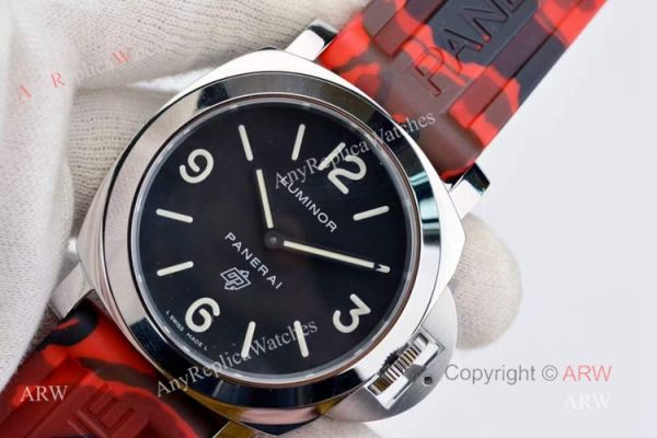 Copy Panerai PAM 00000 Luminor 44mm Watch Black Dial With Red Camo Rubber Band Copy Panerai PAM 00000 Luminor 44mm Watch Black Dial With Red Camo Rubber Band