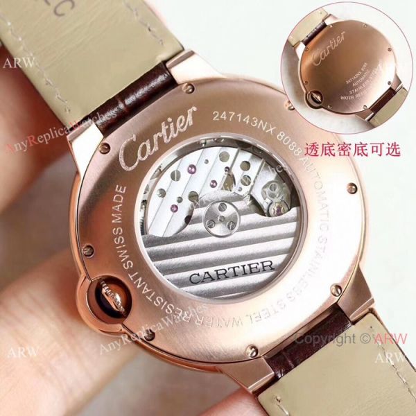 Swiss Fake Cartier Ballon Bleu 42mm XL Watch Rose Gold Diamond Case Swiss Fake Cartier Ballon Bleu 42mm XL Watch Rose Gold Diamond Case