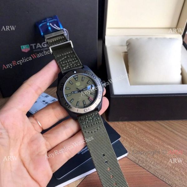 2020 Swiss Replica Tag Heuer Aquaracer Calibre 5 Watch Military Green Nato Strap 2020 Swiss Replica Tag Heuer Aquaracer Calibre 5 Watch Military Green Nato Strap