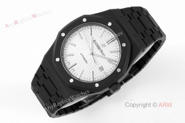 New Audemars Piguet Royal Oak White Dial Black Venom 15400 Swiss Replica DLC Watches New Audemars Piguet Royal Oak White Dial Black Venom 15400 Swiss Replica DLC Watches