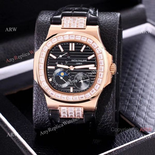 AAA Copy Patek Philippe Nautilus Power Reserve Watch Rose Gold Diamond Bezel AAA Copy Patek Philippe Nautilus Power Reserve Watch Rose Gold Diamond Bezel