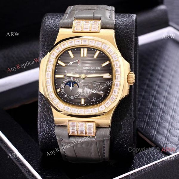 AAA Copy Patek Philippe Nautilus Yellow Gold Power Reserve Watches Diamond Bezel AAA Copy Patek Philippe Nautilus Yellow Gold Power Reserve Watches Diamond Bezel
